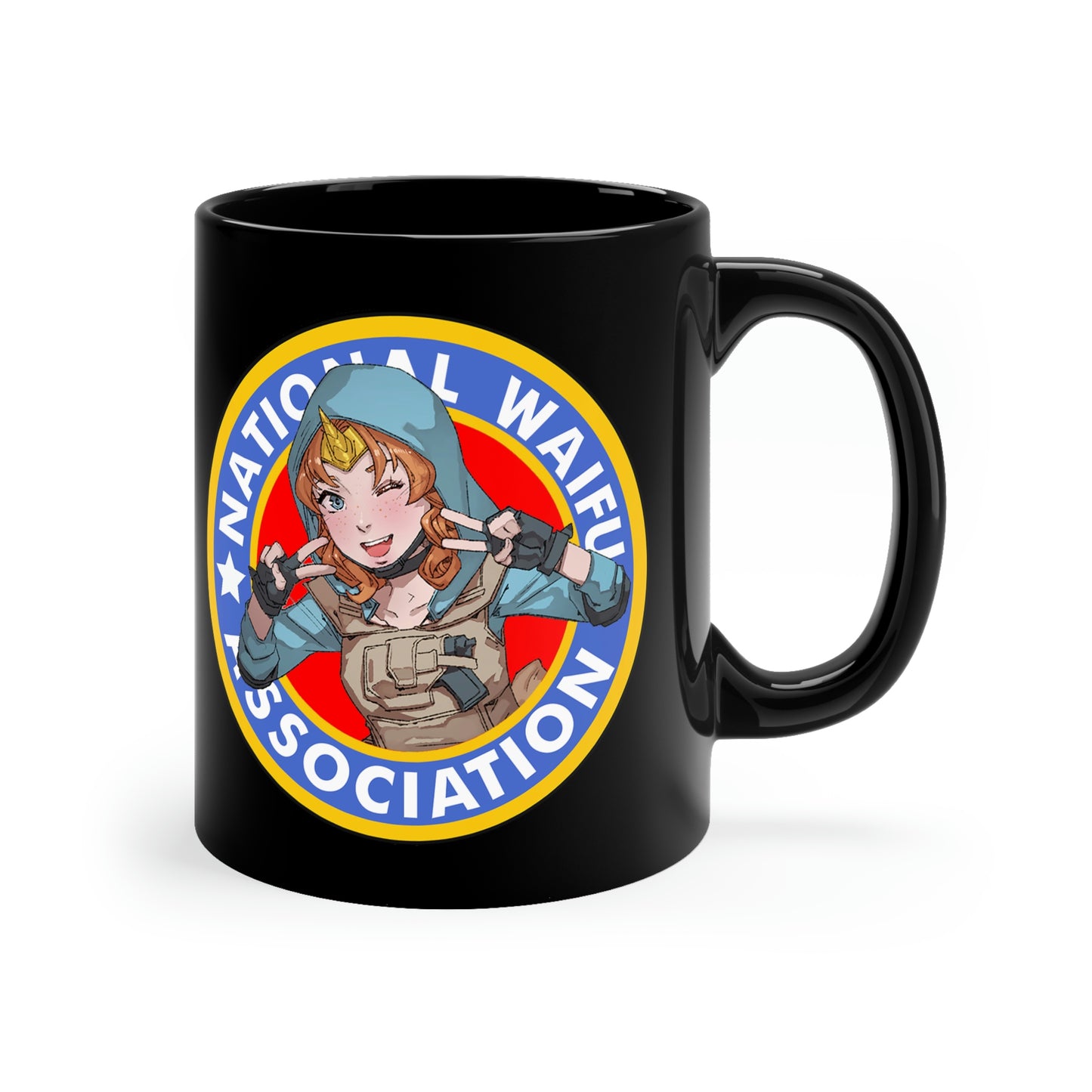 National Waifu Patch 11oz Black Mug