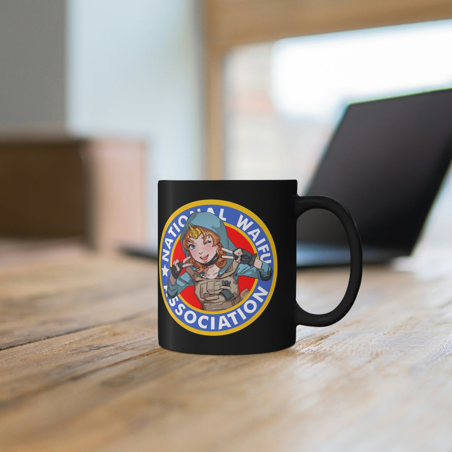 National Waifu Patch 11oz Black Mug