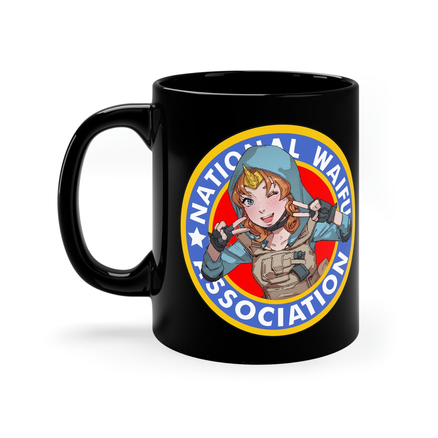 National Waifu Patch 11oz Black Mug