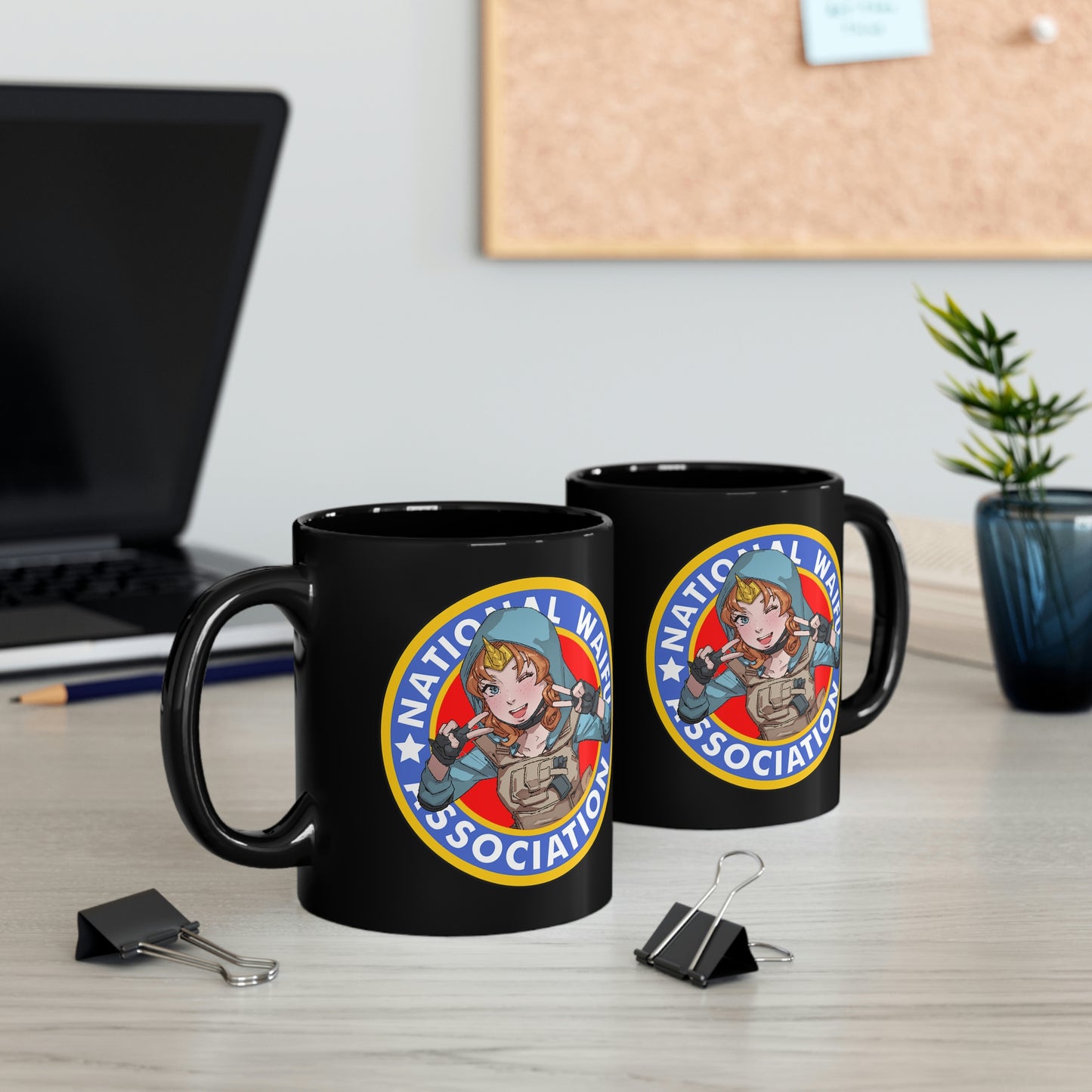 National Waifu Patch 11oz Black Mug